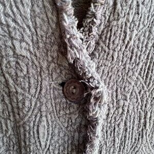 Tianello Gray Textured  Long Duster Lagenlook Large Tencel Blend Exceptional